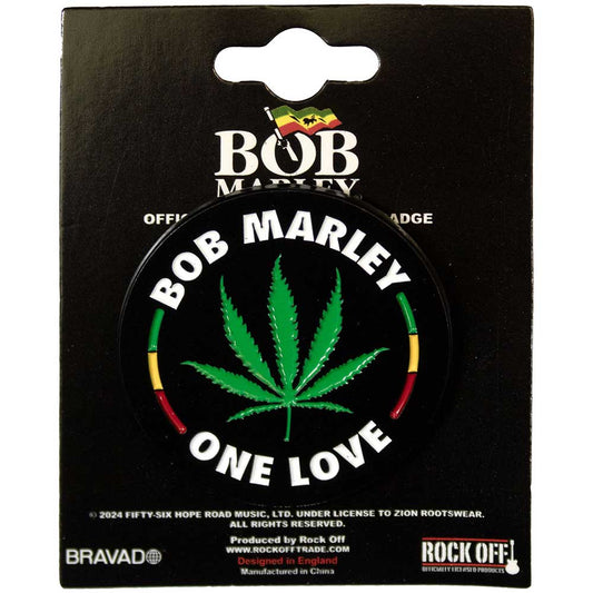 Bob Marley Pin Badge: Leaf