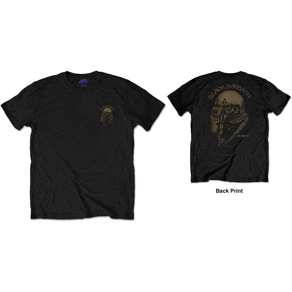 Black Sabbath Unisex T-Shirt: US Tour 78 (Black) (Back Print)