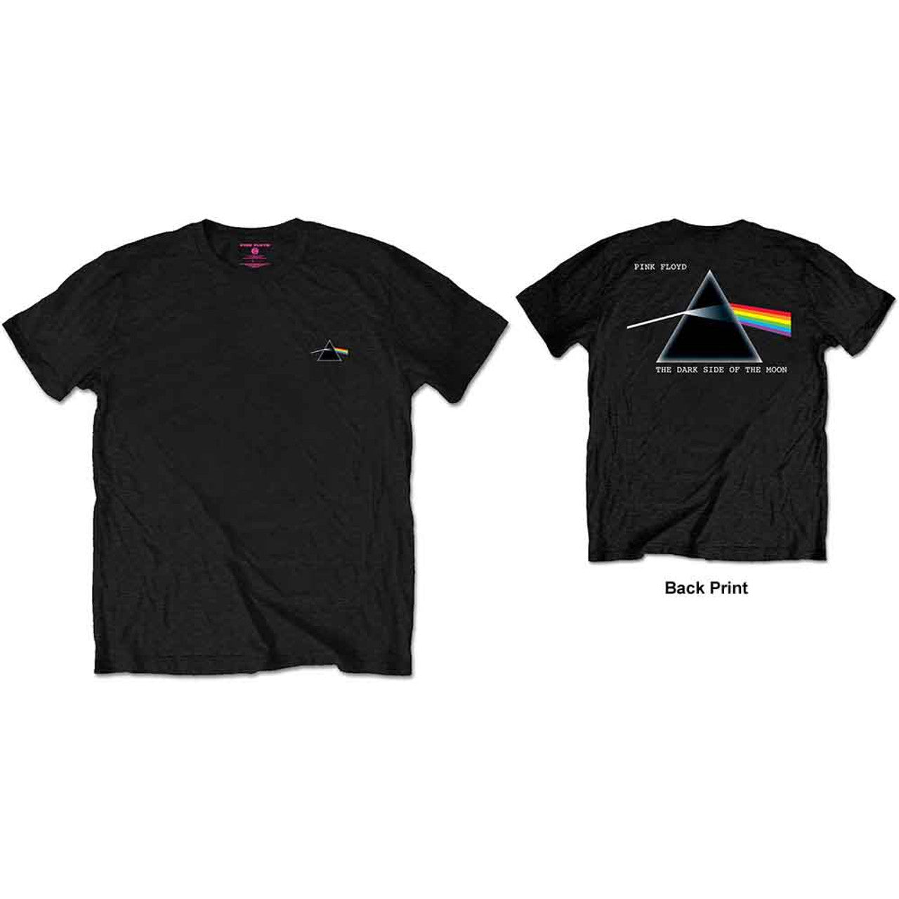 Pink Floyd Unisex T-Shirt: Dark Side of the Moon Prism (Black) (Back Print)