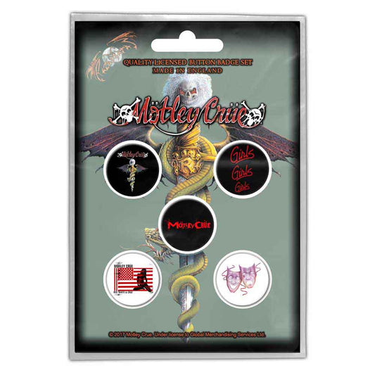 Mötley Crüe Button Badge Pack: Dr Feelgood