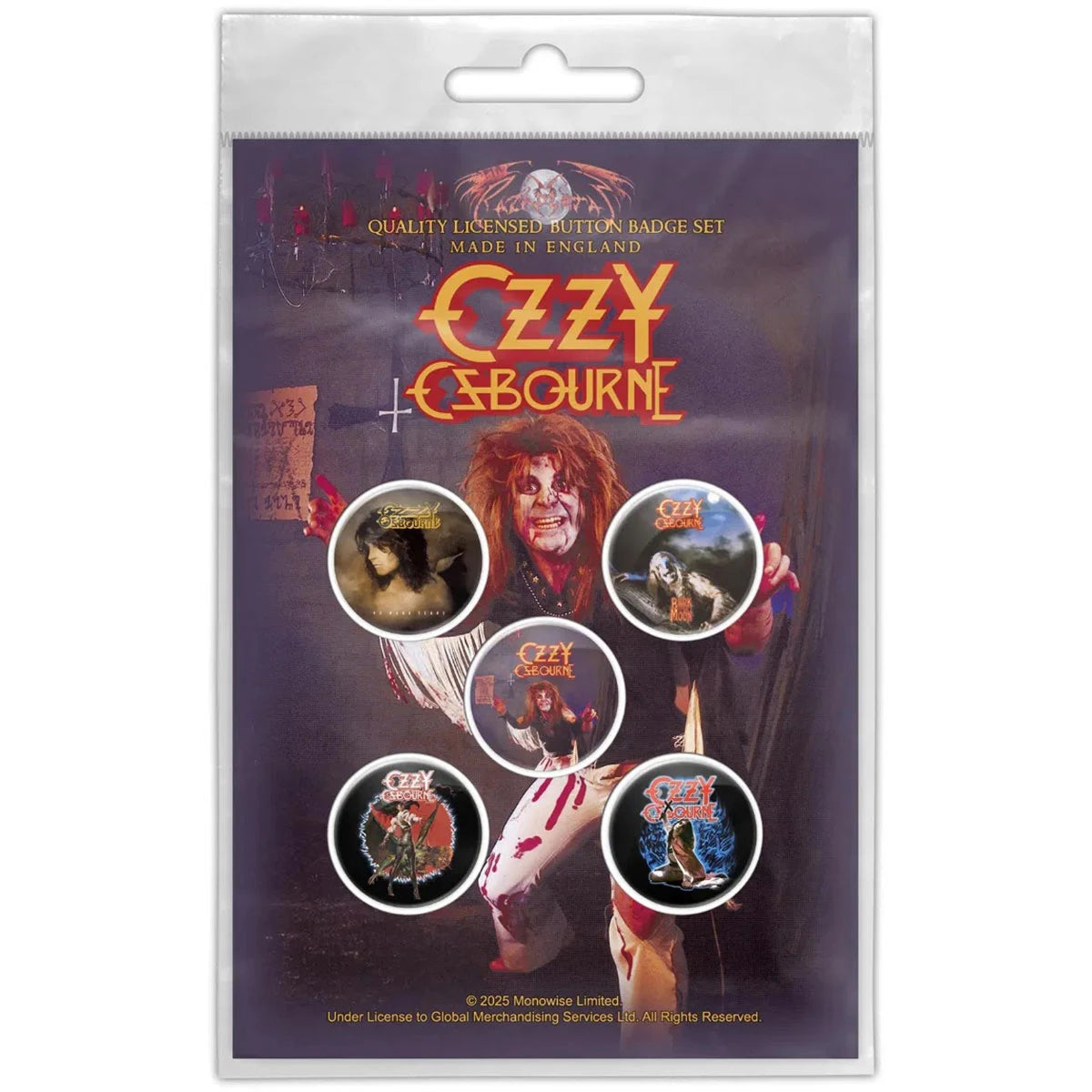 Ozzy Osbourne Button Badge Packs