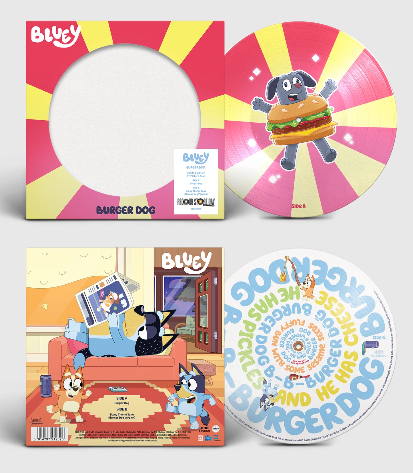 Burger Dog / Bluey Theme Tune (Burger Dog Version) 7" picture disc (RSD 2025)