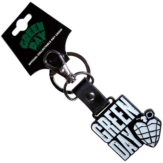 Green Day Keychain: Stacked Logo & Grenade (Glow-in-the-Dark)