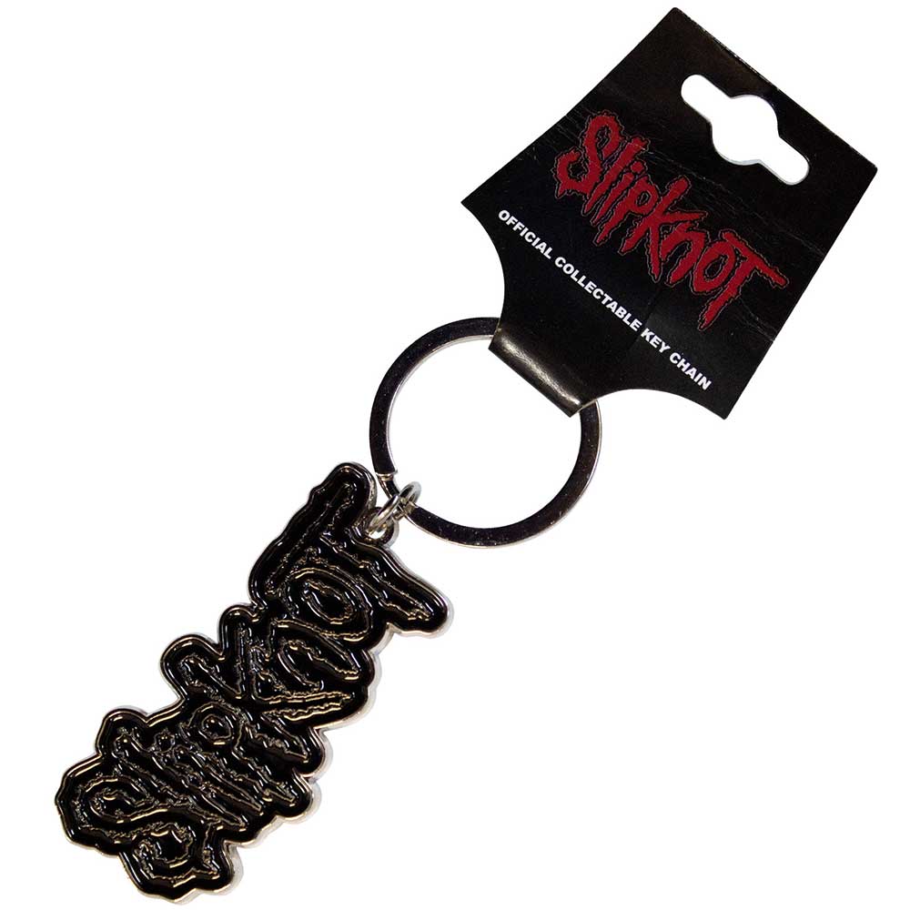 Slipknot Keychain: Black Logo Black Border